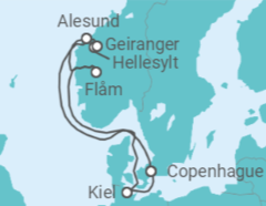 Itinéraire -  Danemark, Norvège - MSC Cruceros