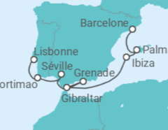 Itinéraire -  Portugal, Espagne, Gibraltar - NCL Norwegian Cruise Line