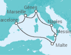 Itinéraire -  Joyaux de la Méditerranée - MSC Cruceros