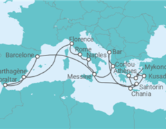 Itinéraire -  Grèce, Monténégro, Italie, Espagne, Gibraltar, Turquie - Princess Cruises