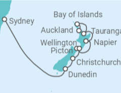 Itinéraire -  De Auckland (Nouvelle-Zélande) à Sydney (Australie) - Celebrity Cruises