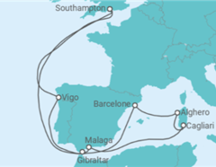 Itinéraire -  Espagne, Italie, Gibraltar - Cunard