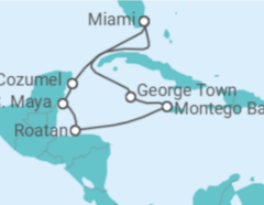Itinéraire -  Îles Caïmans, Honduras, Mexique - Cunard