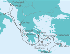 Itinéraire -  Turquie, Grèce, Monténégro, Croatie, Italie - Celestyal Cruises