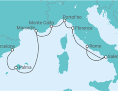 Itinéraire -  Espagne, France, Monaco, Italie - Silversea