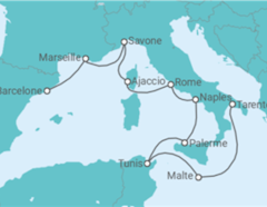 Itinéraire -  Malte, Tunisie, Italie, France - Costa Croisières