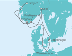 Itinéraire -  Norvège, Danemark - MSC Cruceros