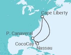 Itinéraire -  États-Unis, Bahamas - Royal Caribbean