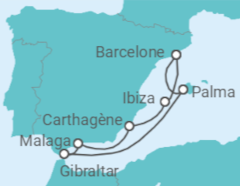 Itinéraire -  Gibraltar, Espagne - AIDA