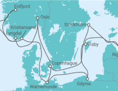 Itinéraire -  Allemagne, Norvège, Danemark, Pologne, Suède, Lettonie - MSC Croisières