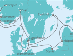 Itinéraire -  Norvège, Danemark, Allemagne, Pologne, Lituanie, Lettonie, Suède - MSC Cruceros