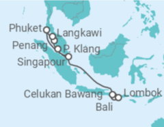 Itinéraire -  Malaisie, Thailande - Celebrity Cruises
