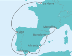 Itinéraire -  Espagne - Costa Croisières