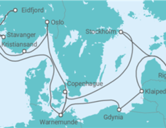 Itinéraire -  Pologne, Lituanie, Lettonie, Suède, Danemark, Allemagne, Norvège - MSC Cruceros