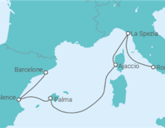 Itinéraire -  Espagne, France, Italie - Cunard