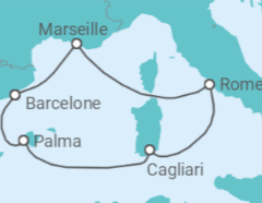 Itinéraire -  Italie, France, Espagne - AIDA