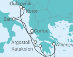 Itinéraire -  Grèce, Croatie, Monténégro, Italie - Celestyal Cruises