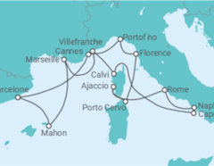 Itinéraire -  France, Italie, Espagne - Explora Journeys