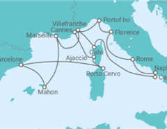 Itinéraire -  Italie, France, Espagne - Explora Journeys