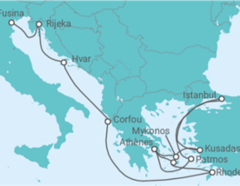Itinéraire -  De Athènes (Le Pirée) à Fusina (Italia) - Explora Journeys