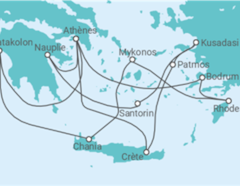 Itinéraire -  Vues panoramiques sur la mer Égée - Regent Seven Seas