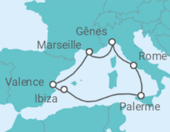 Itinéraire -  Italie, Espagne TI - MSC Croisières