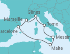 Itinéraire -  Éclats d'Azur et de Lumière - Boissons incluses - MSC Croisières