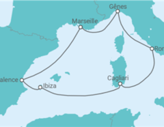 Itinéraire -  Espagne, Italie, France TI - MSC Cruceros
