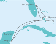 Itinéraire -  Bahamas, Mexique, États-Unis TI - MSC Cruceros