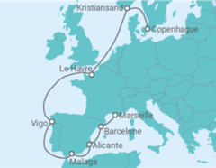 Itinéraire -  France, Espagne TI - Costa Cruceros