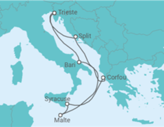 Itinéraire -  Italie, Grèce, Malte, Croatie TI - Costa Croisières