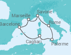 Itinéraire -  Italie, France - Costa Croisières