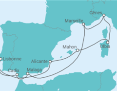Itinéraire -  Espagne, Italie, France, Portugal  - MSC Cruceros