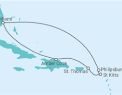 Itinéraire -  Saint Martin, Iles Vierges Américaines TI - MSC Cruceros