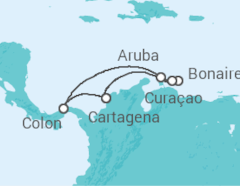 Itinéraire -  Curaçao, Bonaire, Saint-Eustache et Saba, Aruba, Panama - Royal Caribbean