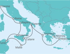 Itinéraire -  De Savone (Nice) à Athènes (Le Pirée) - Costa Croisières