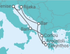 Itinéraire -  Italie, Grèce TI - Costa Croisières