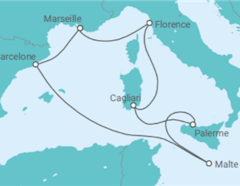 Itinéraire -  France, Italie, Malte - Vols inclus - MSC Croisières