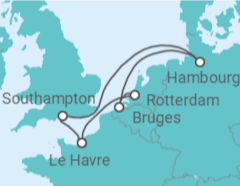 Itinéraire -  Royaume-Uni, Allemagne, Belgique, Hollande - MSC Cruceros