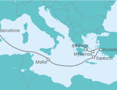 Itinéraire -  Malte, Grèce, Turquie - Royal Caribbean