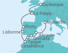 Itinéraire -  Trésors de l’Atlantique - CFC Compagnie Française de Croisières