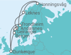 Itinéraire -  Soleil de Minuit et Fjords de Norvège - CFC Compagnie Française de Croisières