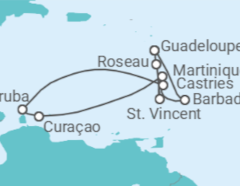 Itinéraire -  Secrets des Caraïbes - CFC Compagnie Française de Croisières
