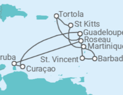 Itinéraire -  Nouvel An dans les Antilles - CFC Compagnie Française de Croisières