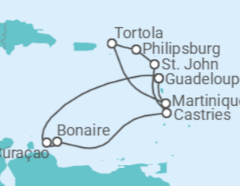 Itinéraire -  Parfums des Caraïbes - CFC Compagnie Française de Croisières