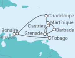 Itinéraire -  Noël au rythme des Caraïbes - CFC Compagnie Française de Croisières