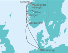 Itinéraire -  Norvège - Costa Croisières