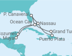 Itinéraire -  Bahamas, États-Unis, Mexique - MSC Croisières