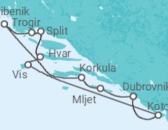 Itinéraire -  La Croatie et le Monténégro 2025 - Vols inclus - CroisiMer