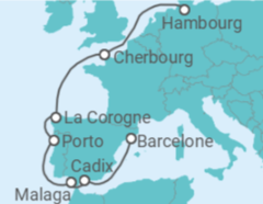Itinéraire -  Espagne, Portugal, France - Costa Cruceros